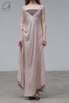 marc le bihan silk slip dress 2107 ROSE POUDRE rose red